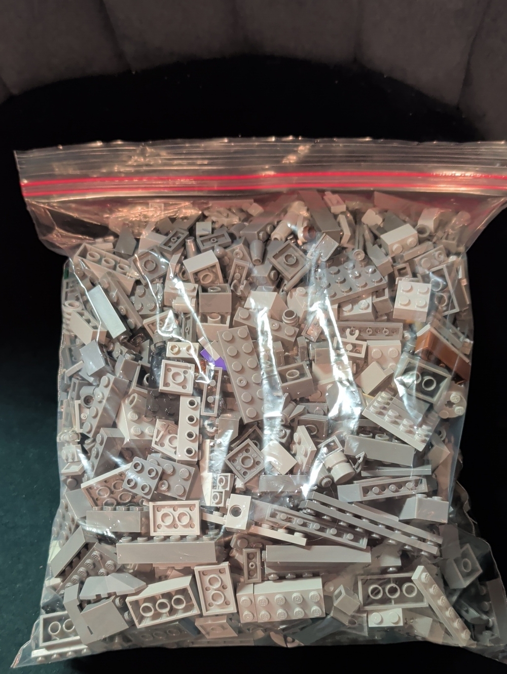 Huge Lot 2.2 Pounds Of Gray Lego Bricks